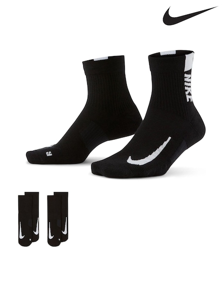 Nike Black Multiplier Running Ankle Socks 2 Pack (522990) | €22.50