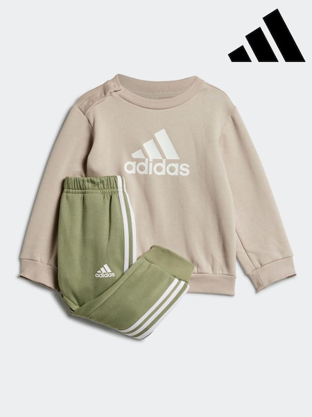 adidas Beige Infant Badge of Sport Tracksuit (523074) | $39
