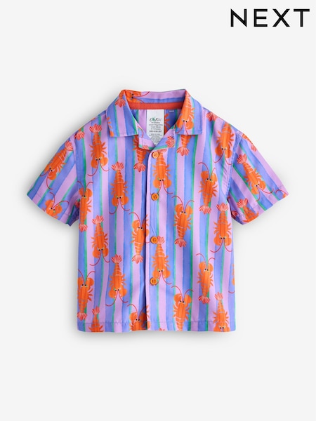 Pink/Lilac - Lobster Stripe Printed Shirt (12mths-7yrs)