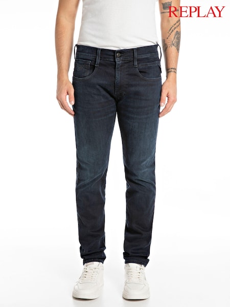 Albastru închis Hyperflex Eco Mărimi mari - Blugi Replay Slim Fit Anbass (523234) | 751 LEI