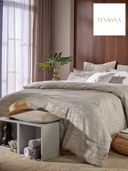 Vantona Cream Hardwick Jacquard Duvet Cover and Pillowcase Set (523287) | €60 - €126