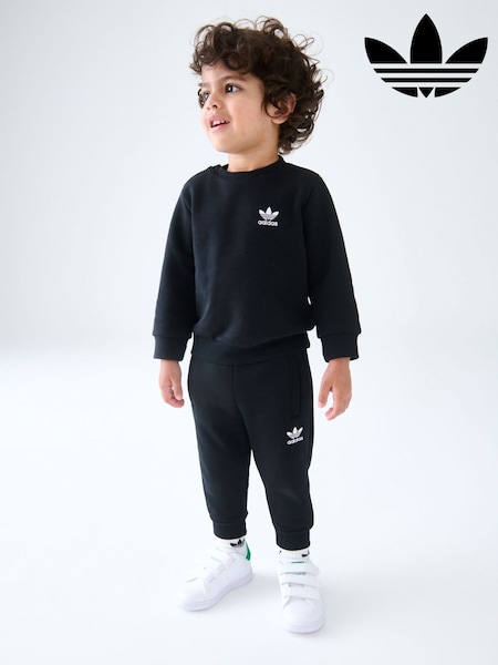 adidas originals Black Crew Tracksuit Set (524574) | $39