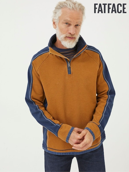 FatFace Yellow Airlie Fleece Collared Sweat Top (524844) | €41.50