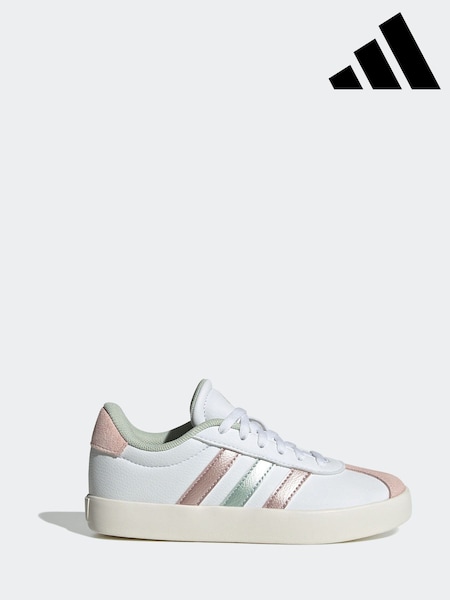 adidas White/Silver Junior Sportswear VL Court Trainers (524965) | 121 QAR