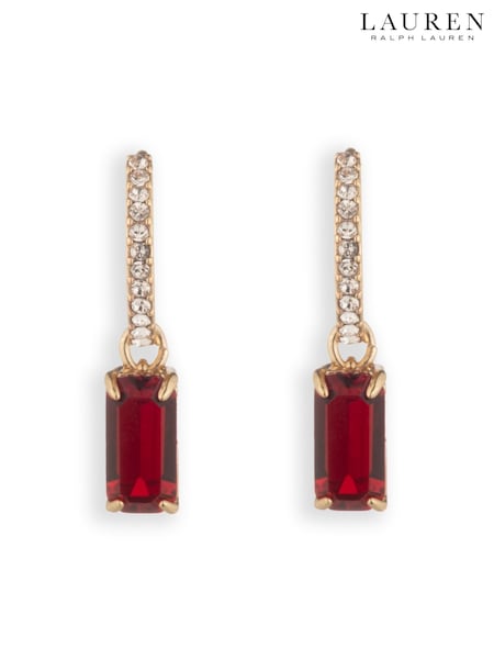 Qırmızı Qızıl Tonu - Lauren Ralph Huggie Hoop Sırğalar