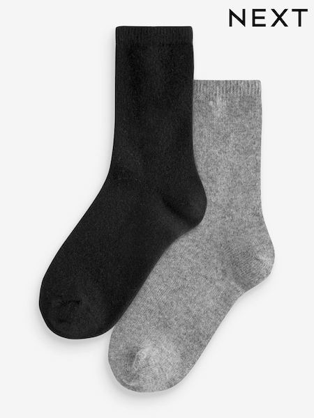 أسود - Thermal Merino Wool Blend Ankle Socks 2 Pack with Cashmere (525192) | ‏59 د.إ.‏