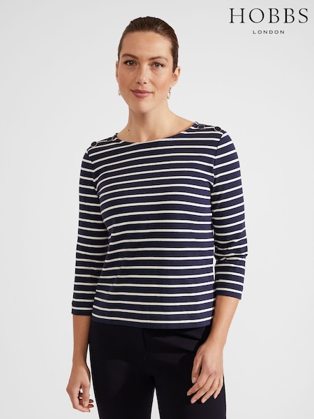Hobbs Blue Tafara 100% Cotton Top (525458) | AED320