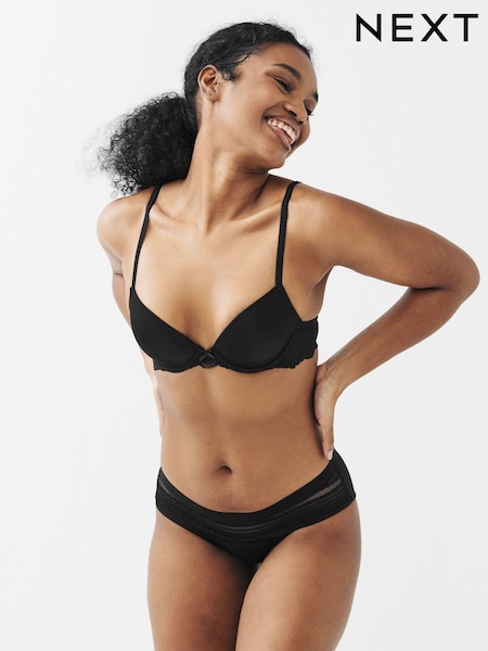 Schwarz - Lace Smooth Cup Light Pad Plunge Bra (525484) | 4 €