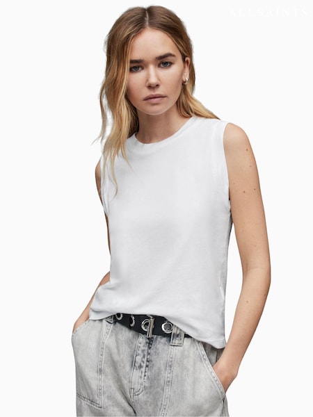 AllSaints White Imogen 100% Cotton Tank Top (525740) | 1,502 UAH