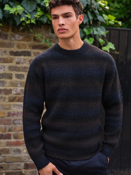 Brown/Navy Relaxed Ombre Crew Neck Jumper (525795) | €19.50