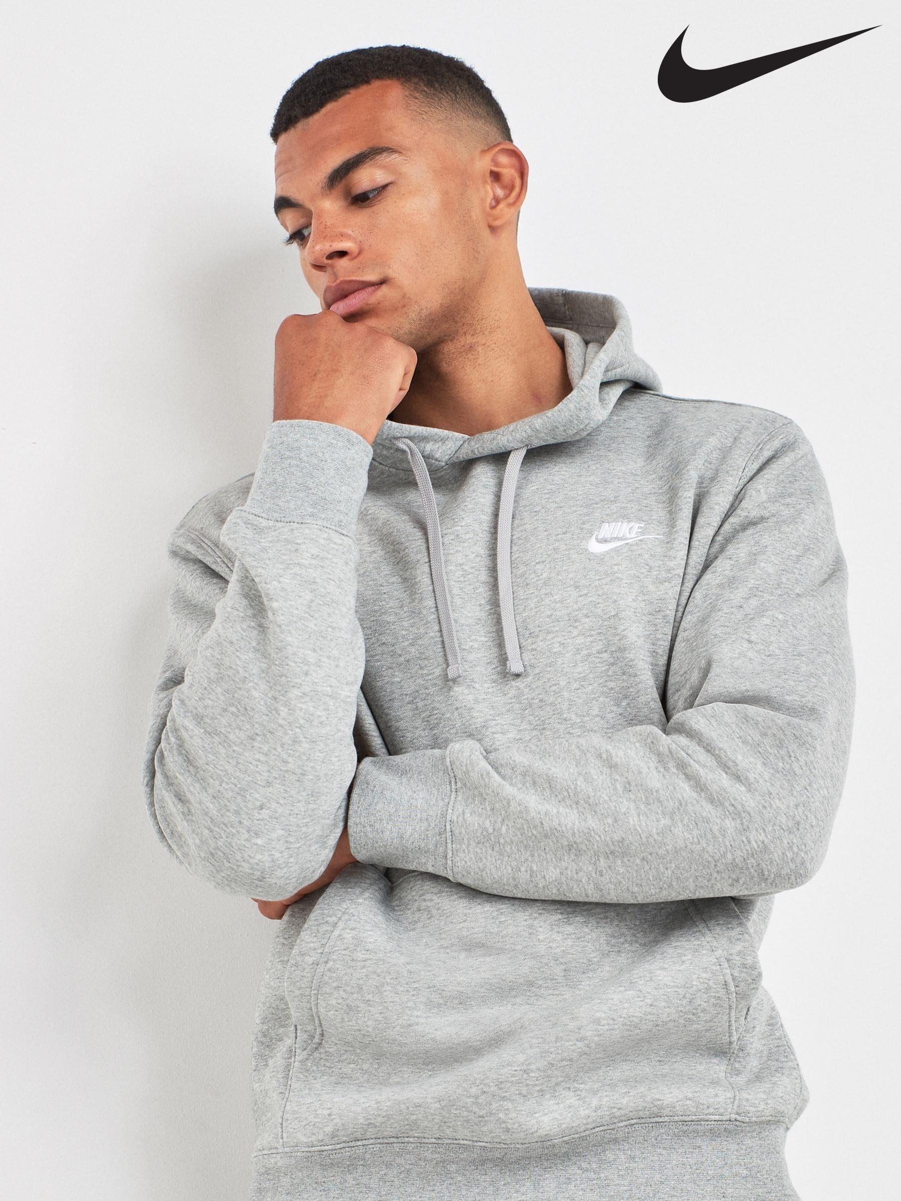 Men s Nike Grey Plain Hoodies Next Luxembourg