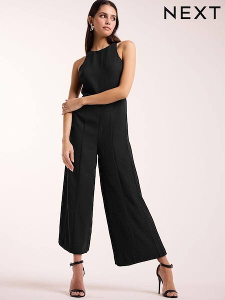 Черный - Sleeveless Wide Leg Crepe Jumpsuit (526830) | €12