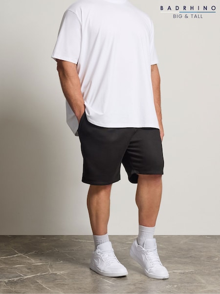 Black - Regular Badrhino Big & Tall Jogger Shorts With Zip Pockets