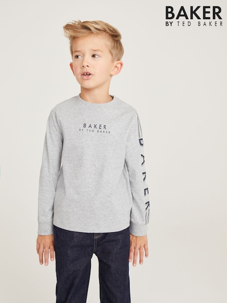 Baker by Ted Baker Long Sleeve Logo 100% Cotton T-Shirt (527198) | ‏48 ر.ق. - ‏59 ر.ق.