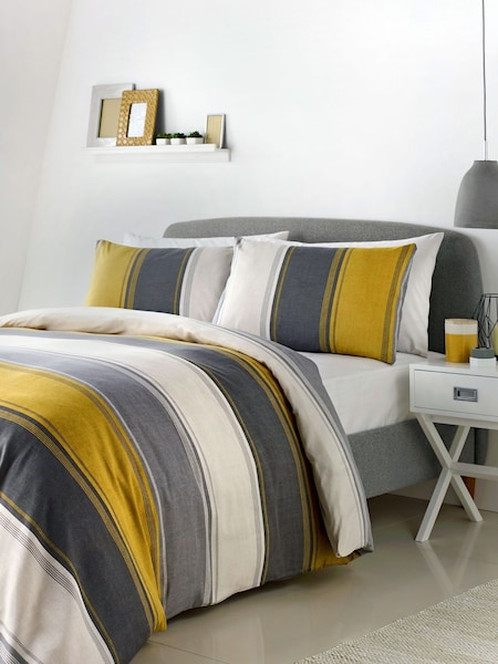Fusion Ochre Yellow Betley Duvet Cover and Pillowcase Set (527214) | AED105 - AED204