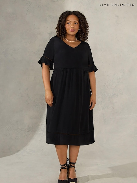 Live Unlimited Curve Ladder Trim Sleeve Black Dress (527316) | €50