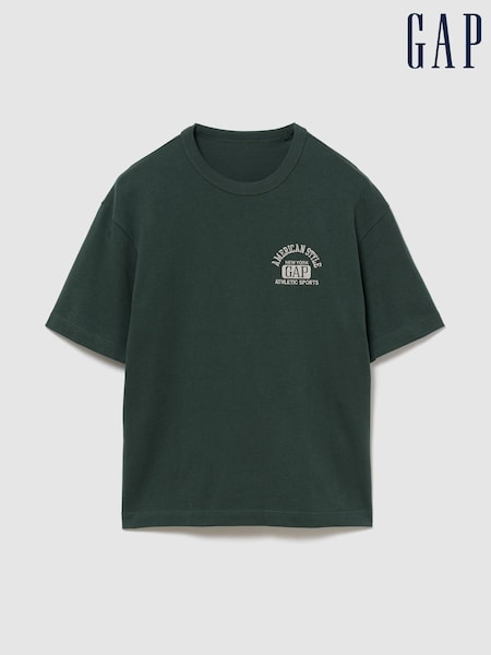 zelena - Regular Gap Heavyweight Logo Relaxed Boxy T-shirt