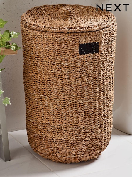 Dark Natural Seagrass Hamper Laundry Basket (528231) | €68