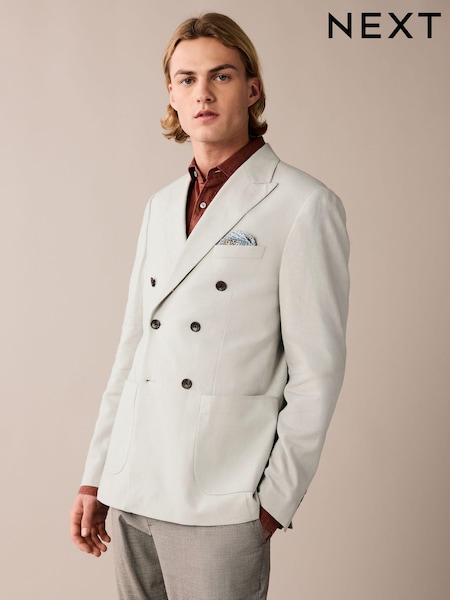 Light Grey Linen Blend Blazer (528255) | €46