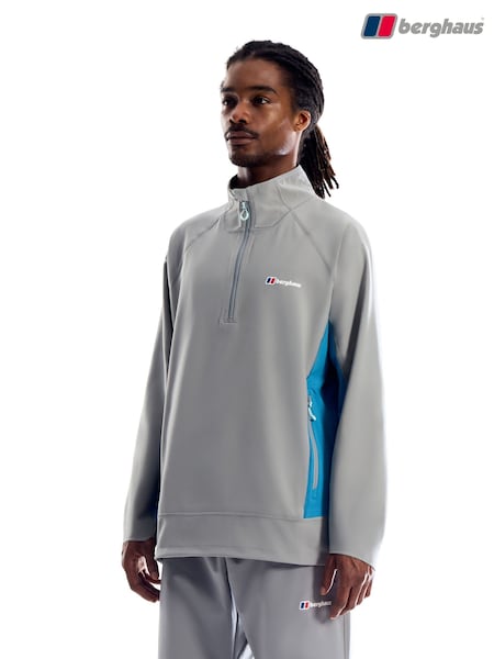 Grau - Regular Berghaus Wavertree Half Zip Tech T-shirt