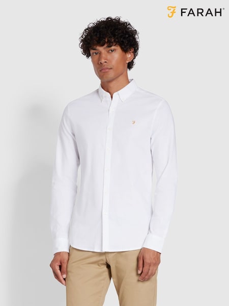 Valkoinen - Farah Brewer Long Sleeve Shirt (528341) | €102