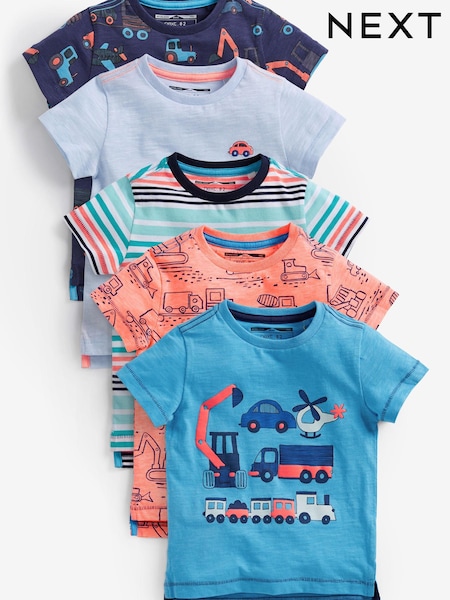 Blau - Transport Short Sleeve T-Shirt 5 Pack (3mths-7yrs) (528412) | 8 € - 10 €