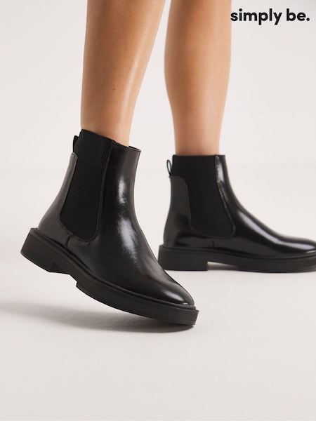 Simply Be Black Classic Chelsea Ankle Boots (528479) | AED84
