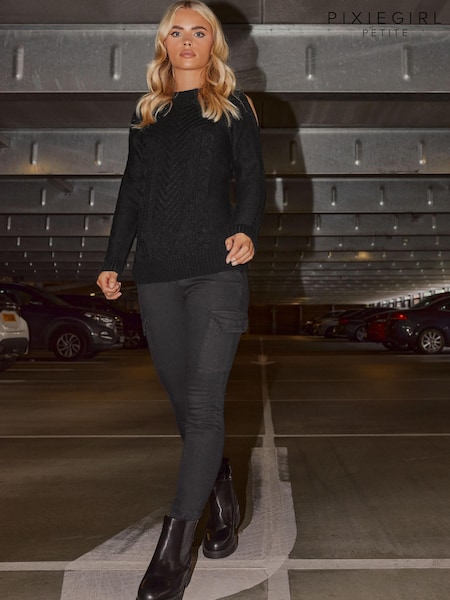 PixieGirl Petite Black Cold Shoulder Jumper (528752) | € 11