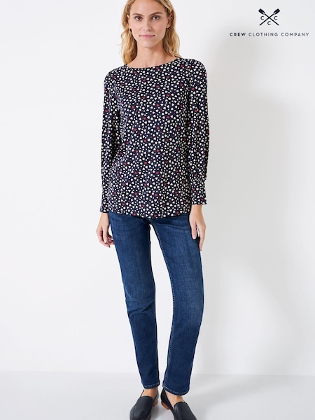 Crew Clothing Blousson Printed Jersey Top (529244) | 161 LEI