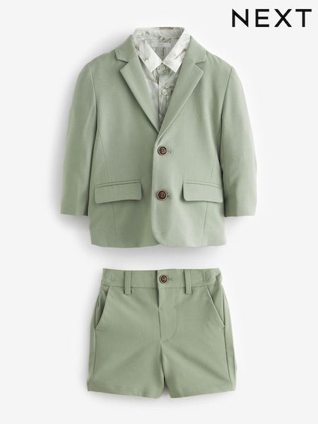 Sage Green Blazer, Shirt and Shorts Set (3mths-9yrs) (529465) | €22.50 - €25