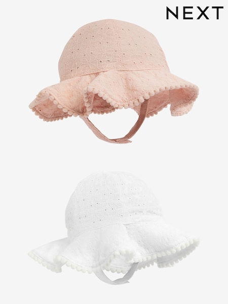 Belo-roza - Baby Broderie Wide Brim Hats 2 Pack (0mths-2yrs) (529792) | € 11