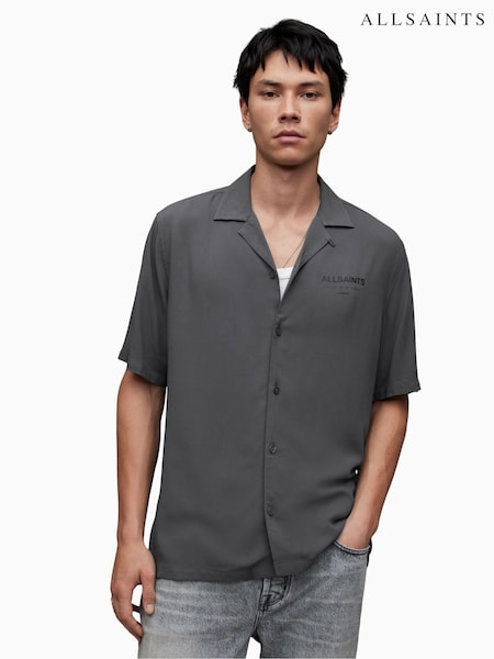 AllSaints Grey Underground Short Sleeve Shirt (530045) | €142