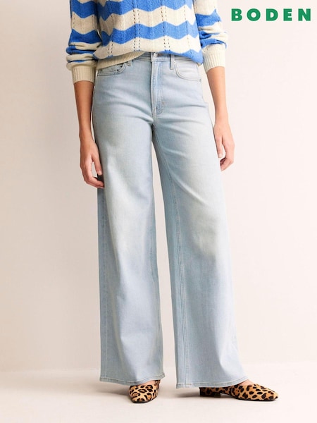 Boden Light Blue High Rise Wide Leg Jeans (530307) | €57
