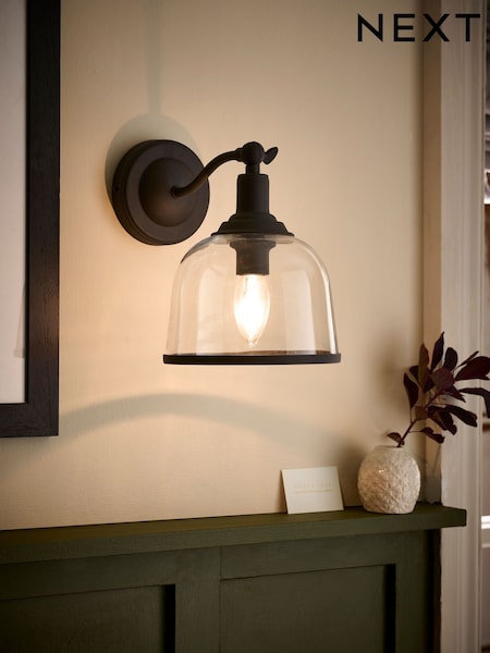 Black Gloucester Mains Operated Wireless Wall Light (530607) | €53