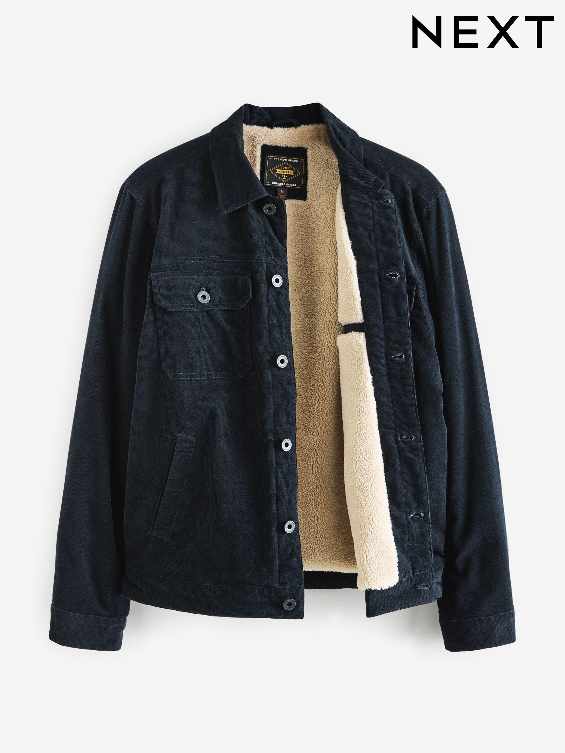 Wrangler navy cord borg jacket on sale