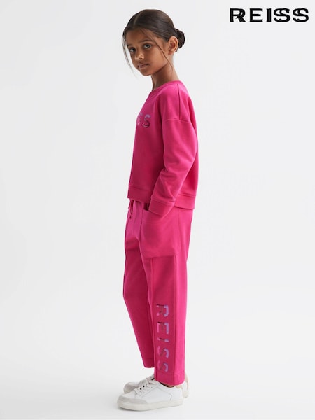 Reiss Bright Pink Mina 9-14 yrs Drawstring Front Seam Joggers (531244) | AED266