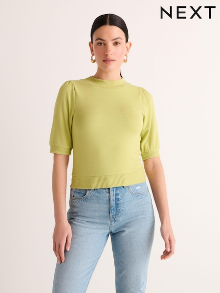Sage Green Cosy Short Sleeve Crew Neck Jumper (531283) | €13.50