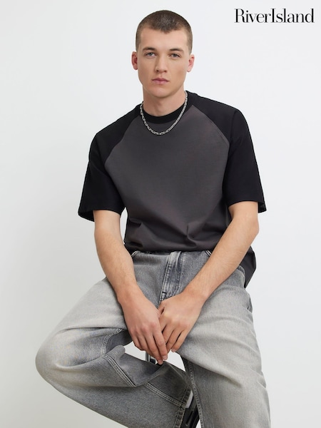 Grey - Regular River Island Regular Fit Archival T-shirt