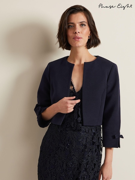 Phase Eight Blue Zoelle Bow Jacket (531696) | AED320