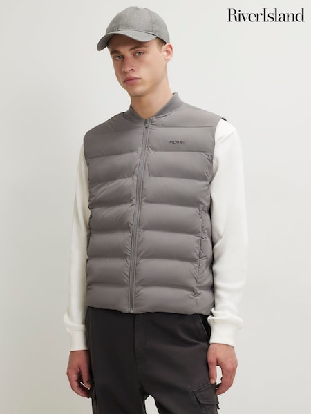 Gri - Regular River Island Muscle Fit Gilet