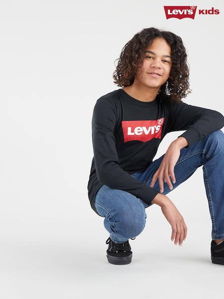 Levi's® Black Kids 100% Cotton Long Sleeve Batwing T-Shirt (531884) | €13