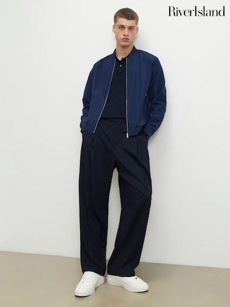 Niebieski - Regular River Island Lightweight Bomber Jacket