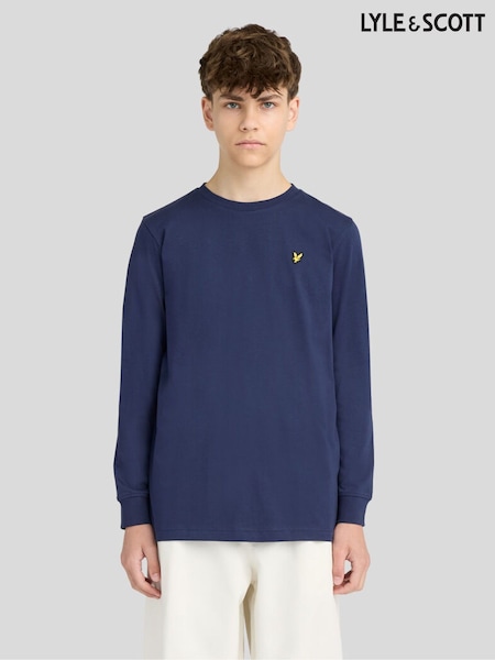 Blue - Lyle & Scott Plain Long Sleeve T-shirt