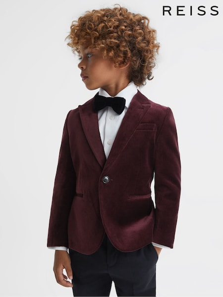 Reiss Bordeaux Apsara 3-9 yrs Slim Fit Velvet Single Breasted Blazer (532344) | €142