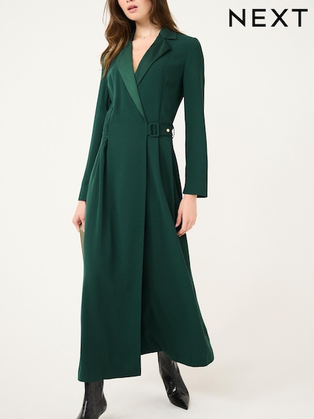 Зеленый - Tailored Crepe Long Sleeve Wrap Dress (532532) | €15