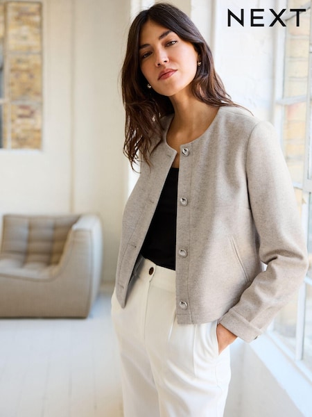 Neutral Brushed Elasticated Waist Wide Leg Trousers (532544) | €17.50