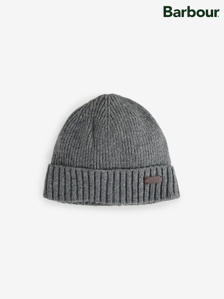 Barbour® Grey Carlton Knitted Fleece Lined Beanie Hat (533604) | 170 QAR