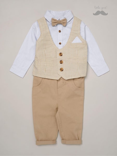 Little Gent Mock Shirt and Waistcoat 100% Cotton Baby Gift Set 3 Piece (533707) | € 20