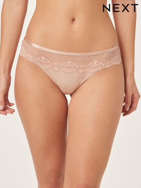 Hellpink - Slip aus Mikrofaser und Spitze (534446) | 3 €