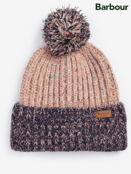 Barbour® Pink Norham Knitted Pom Beanie (535488) | 103 QAR